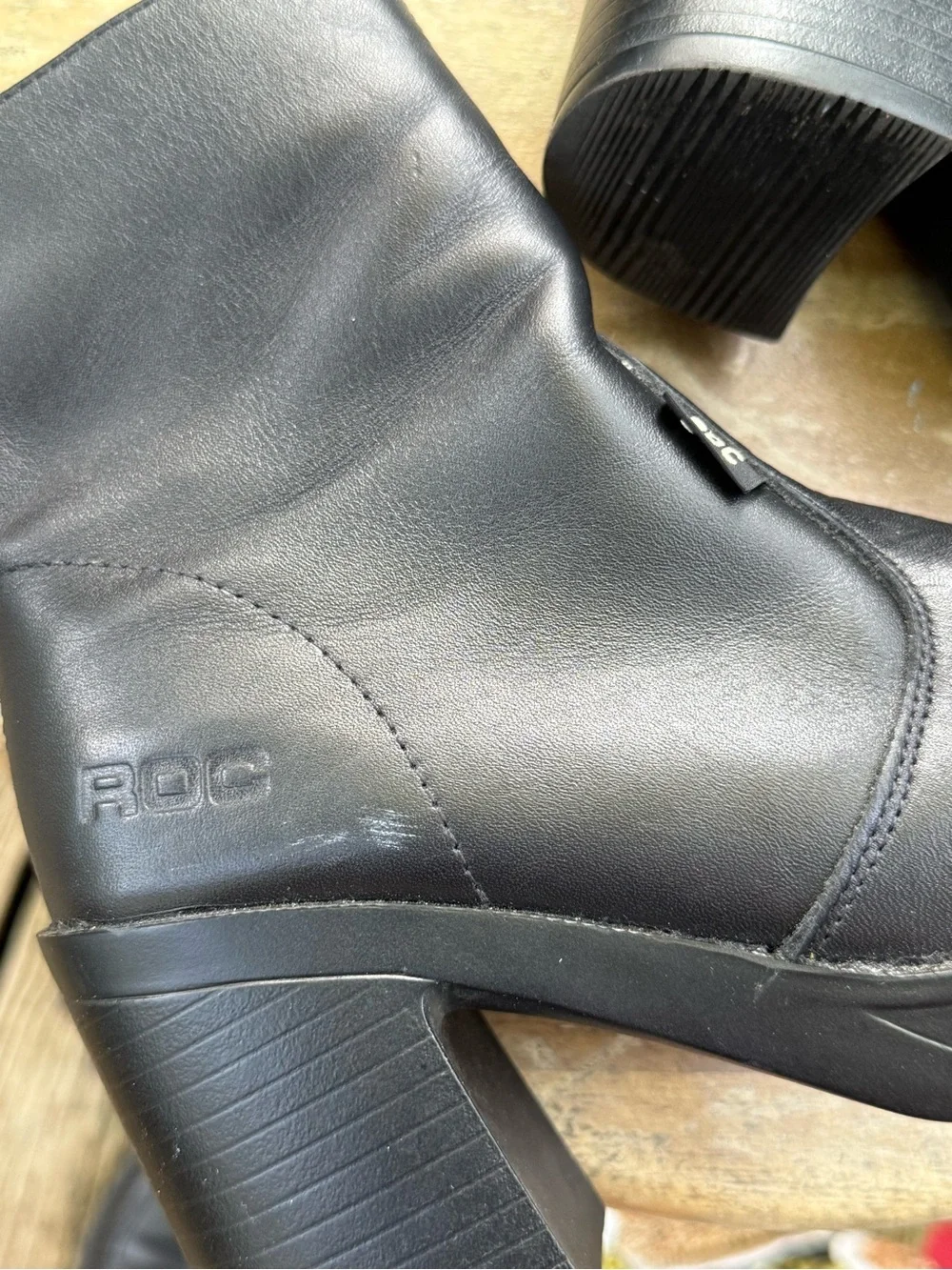 Roc Black Platform square toe Ankle Boots 90s inspired size 38
